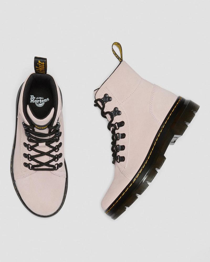 Dr Martens Combs Women Ruskind Ankelstøvler Dame Lyserød | DK 55PJJ